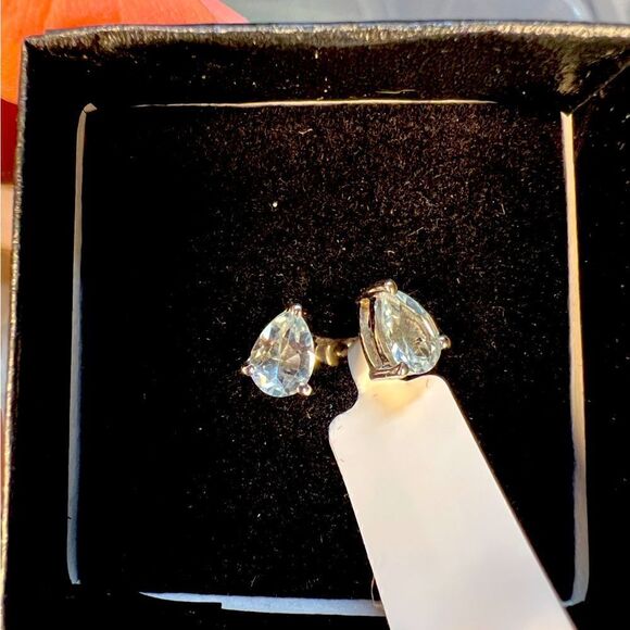 Brilliant Ladies Sterling Silver Topaz Designer Earrings - Picture 4 of 4